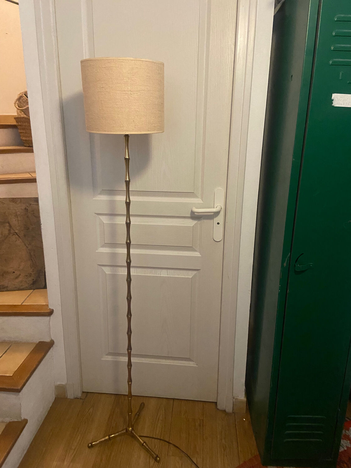Brass tripod floor lamp from the 60s