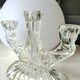 Paire de chandeliers 3 branches en verre d art oberglas austria. années 50