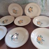 Set of 10 soup plates with Hbcm stencil