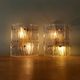 Pair of vintage frosted glass wall lamps, 1960s