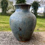Large stoneware vase signed Alain Blanchard vintage