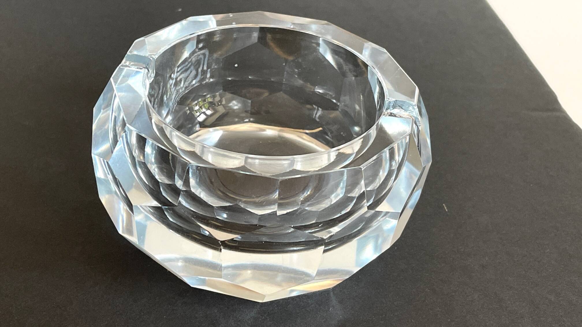 Vintage Multifaceted Crystal Ashtray