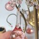Vintage Murano drop pendant chandelier with pearl flower, 4 lights.