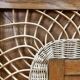 2 Door Wardrobe - Oak and Rattan - Compass Feet - Vintage 50/60's