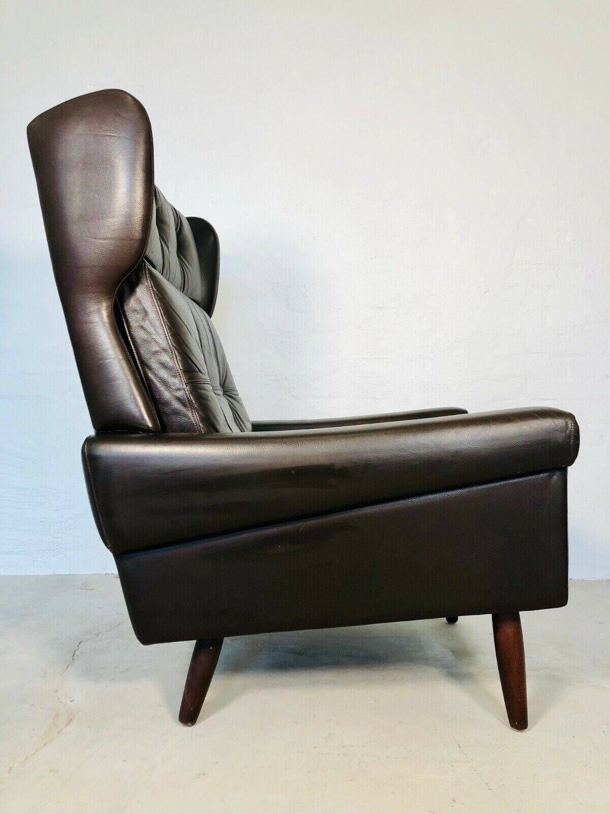 Vintage Danish mid-century Svend Skipper high back lounge chair 1965