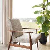 Scandinavian coffee brown armchair by H.Lis