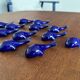 set of 6 vintage ceramic knife rests - blue whale shape