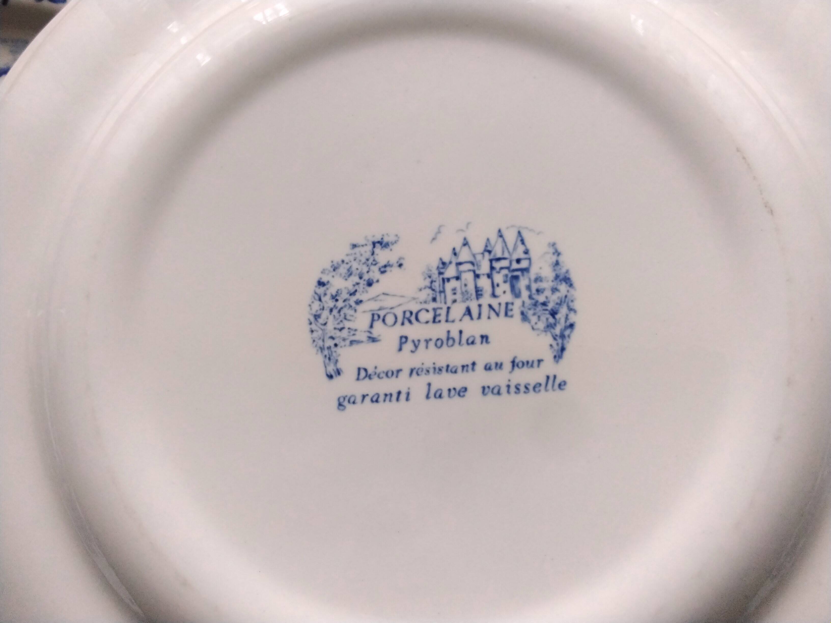 6 Vintage Pyroplan BP Advertising Porcelain Dinner Plates