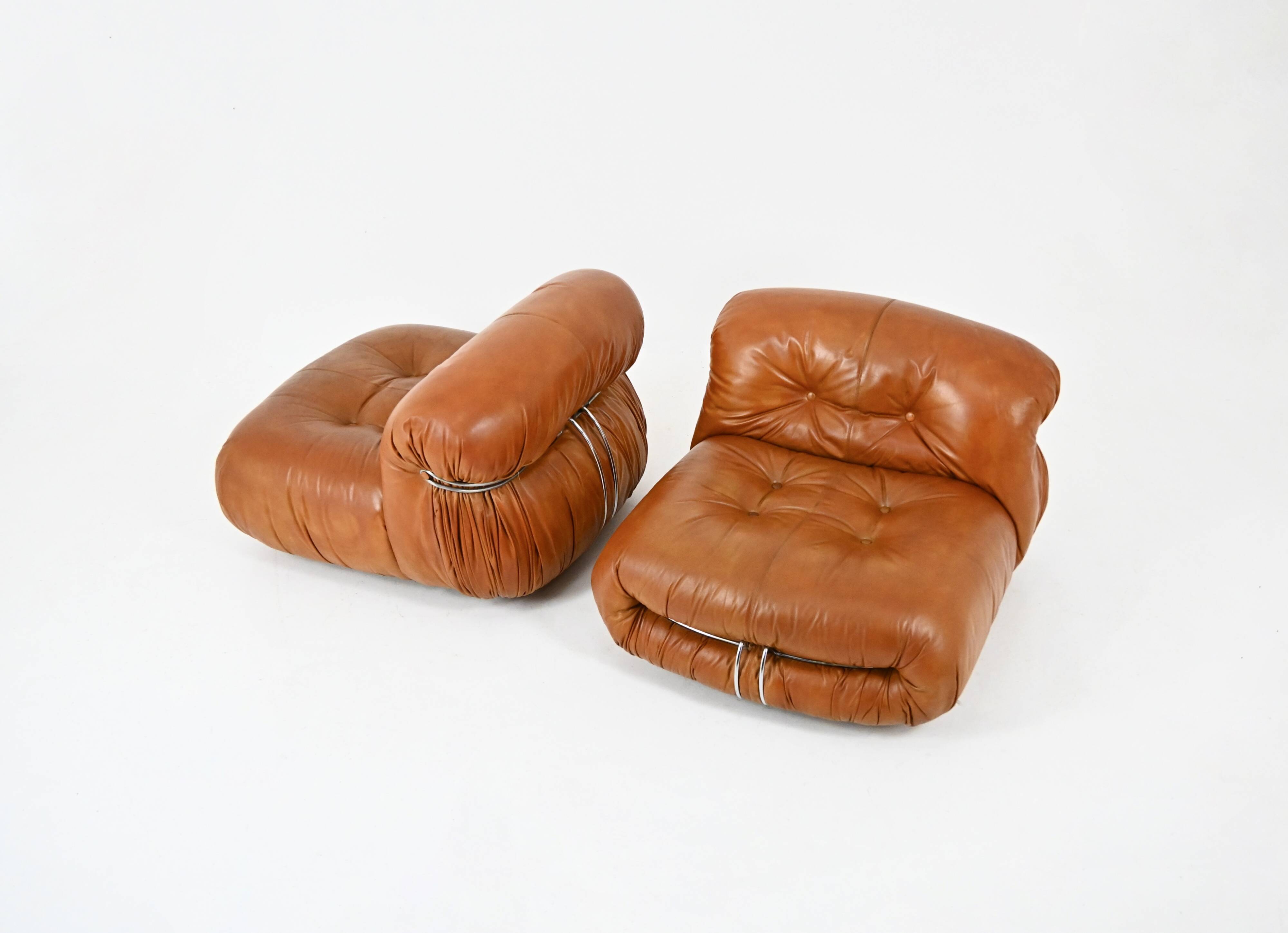 Set of 2 Soriana Armchairs by Afra & Tobia Scarpa for Cassina, years