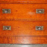 Vintage Military Campaign style chest of drawers in golden oak