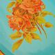 Antique basket in painted sheet metal and woven wicker, decorated with roses