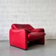 Fauteuil 1 places Cassina Maralunga en cuir rouge