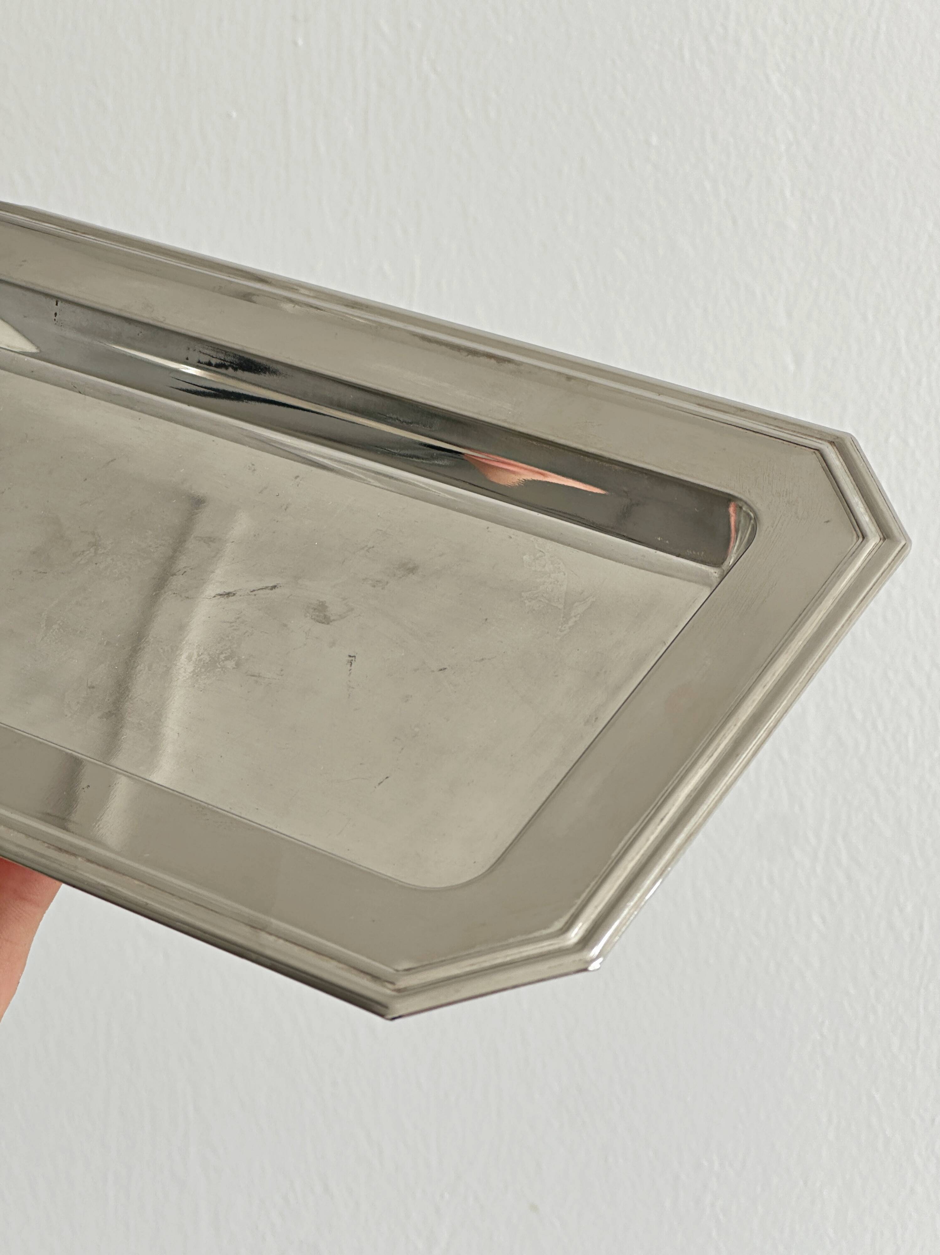 Small vintage stainless steel tray