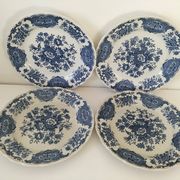 4 Ridgway Windsor Blue English Dessert Plates – Staffordshire