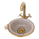 Moroccan ceramic Sink 100% handcrafted with Gold Brass