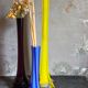 Trio of ancient stretched glass soliflores