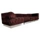 Vintage Italian chrome sectional sofa with faux fur, 1970s.