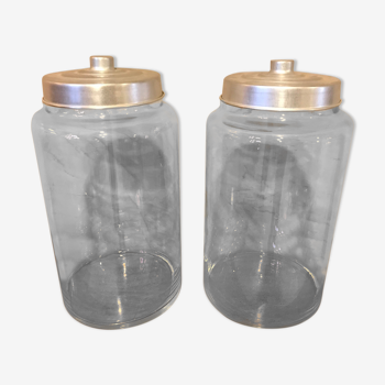 Pair of glass jars