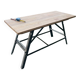 Industrial console, oak top and metal structure.