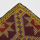 5x8 Burgundy & Yellow Geometric Kilim Rug, 160x258Cm