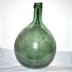 Old demijohn canister in blown green glass - Bottle all round 5L