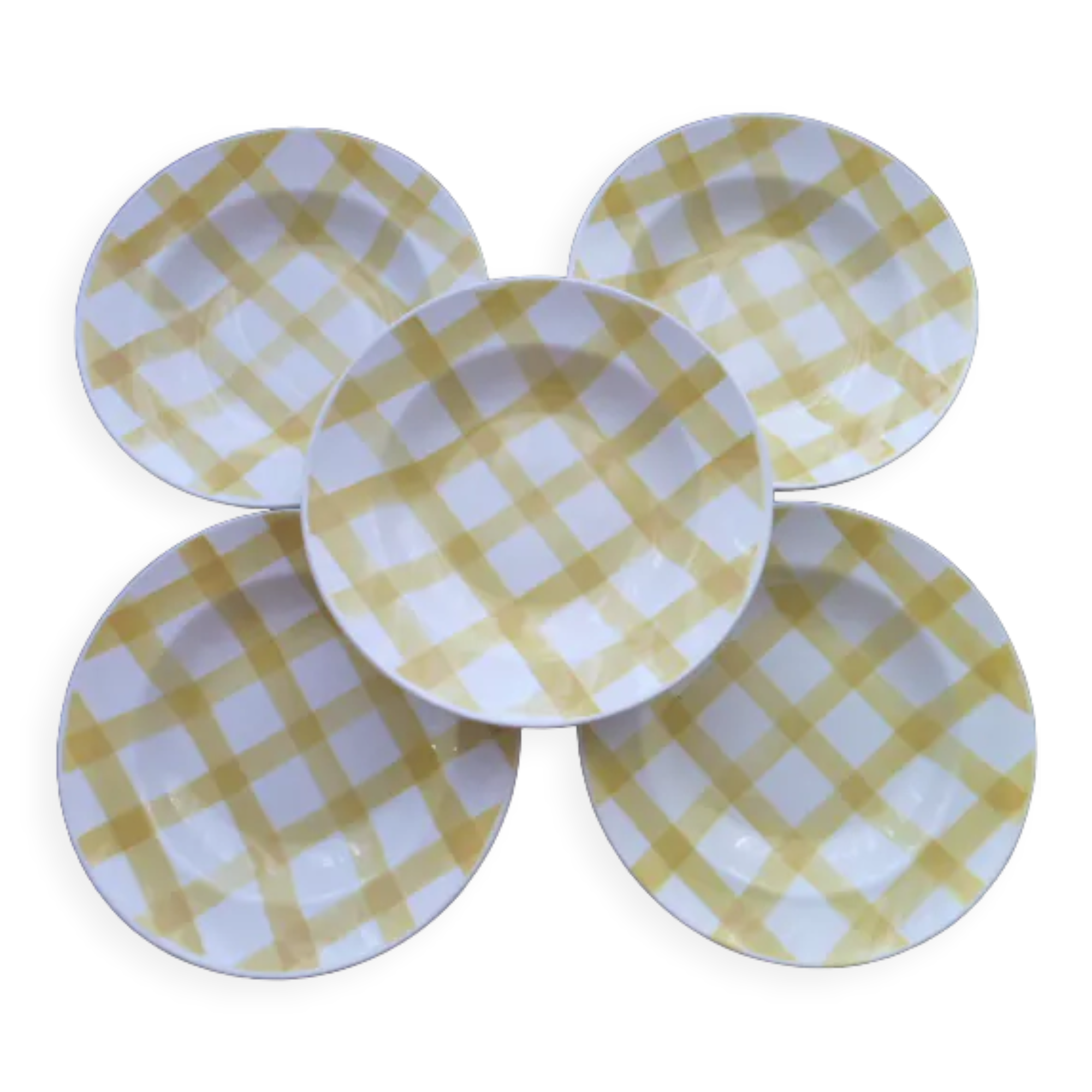 Set de 5 assiettes creuses Orchies moulin des loups  Modèle nappe jaune