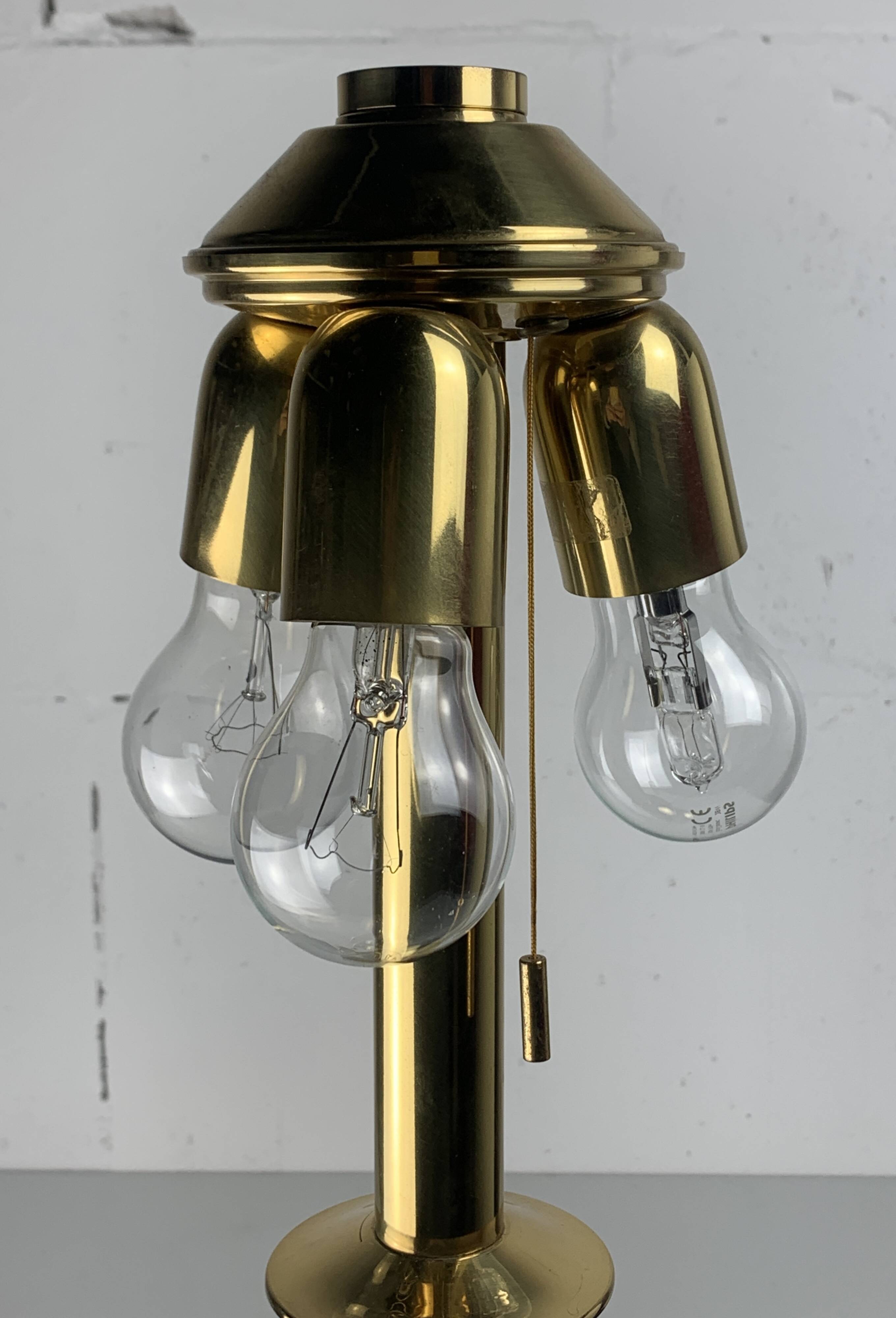 MIDCENTURY HOLLYWOOD REGENCY BRASS MUSHROOM TABLE LAMP VIENNA AUSTRIA 1960S