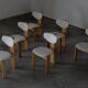 Pine tripod dining chairs - Europe 1970s
