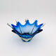 Large Bohemian Crystal Coupe Hospodka Blue Sommerso 1960
