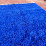Large Beni Ouarain Berber rug in Majorelle blue, 300x200 cm – thick wool