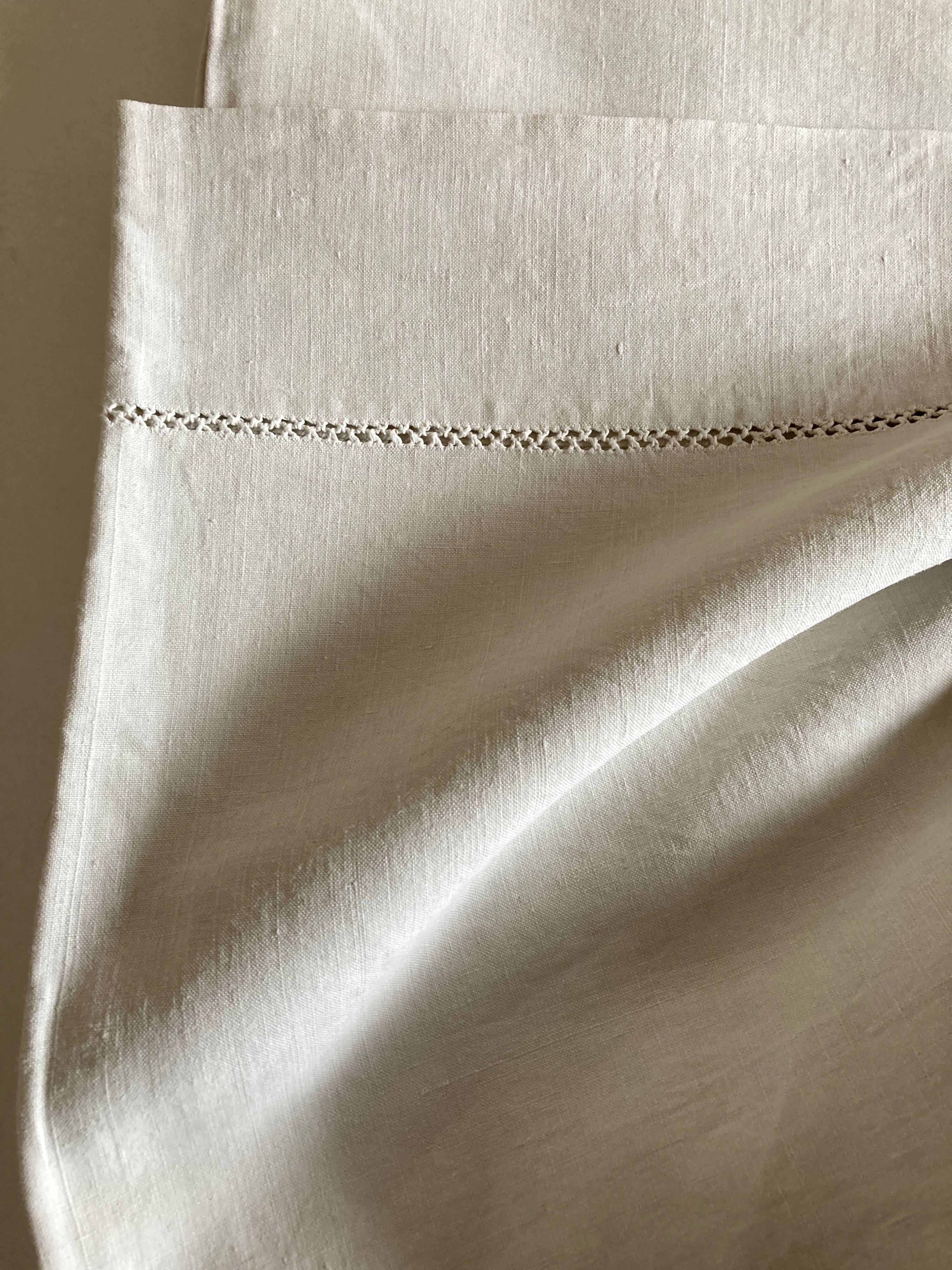 Country sheet linen canvas 19th without monogram L240cm