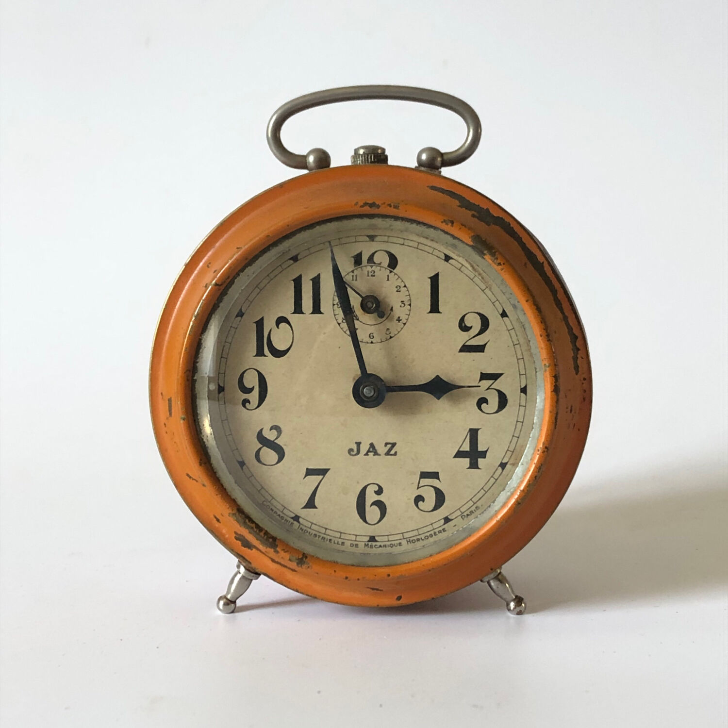 Ancen vintage alarm clock JAZ, orange