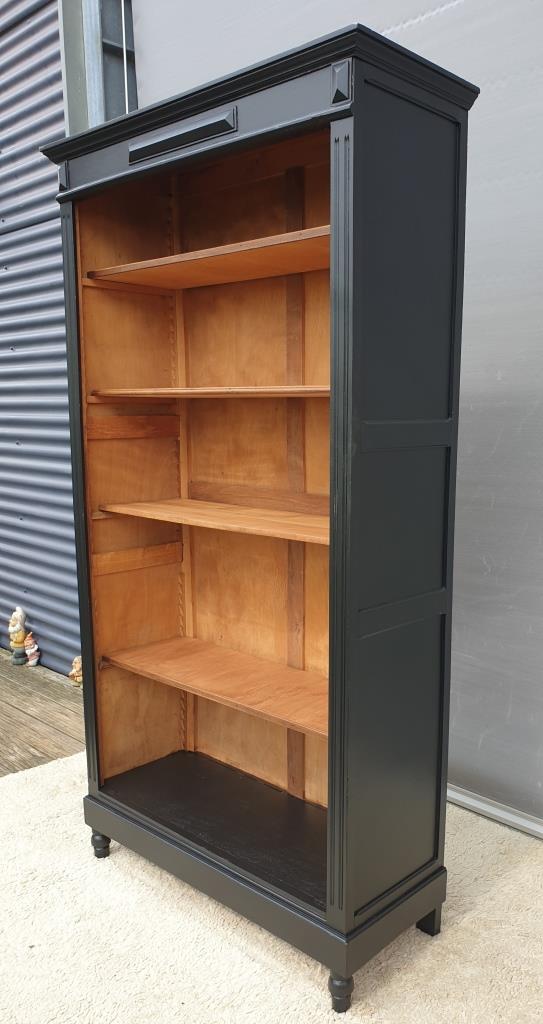 Open bookcase XIXth lacquered black
