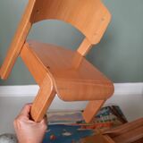 Lot 2 chaises enfant bois hêtre