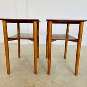 Vintage Danish mid-century teak and oak bedside tables by Næstved Møbelfabrik