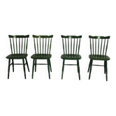 Chaises Green Ton des années 1980, lot de 4