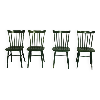 1980s Green Ton Chairs, Set of 4