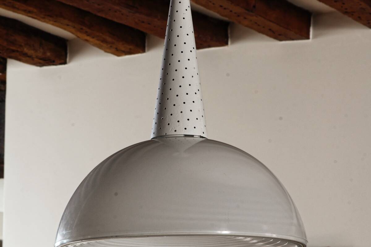 Mathieu Matégot for Holophane, modernist pendant, circa 1955-1960.