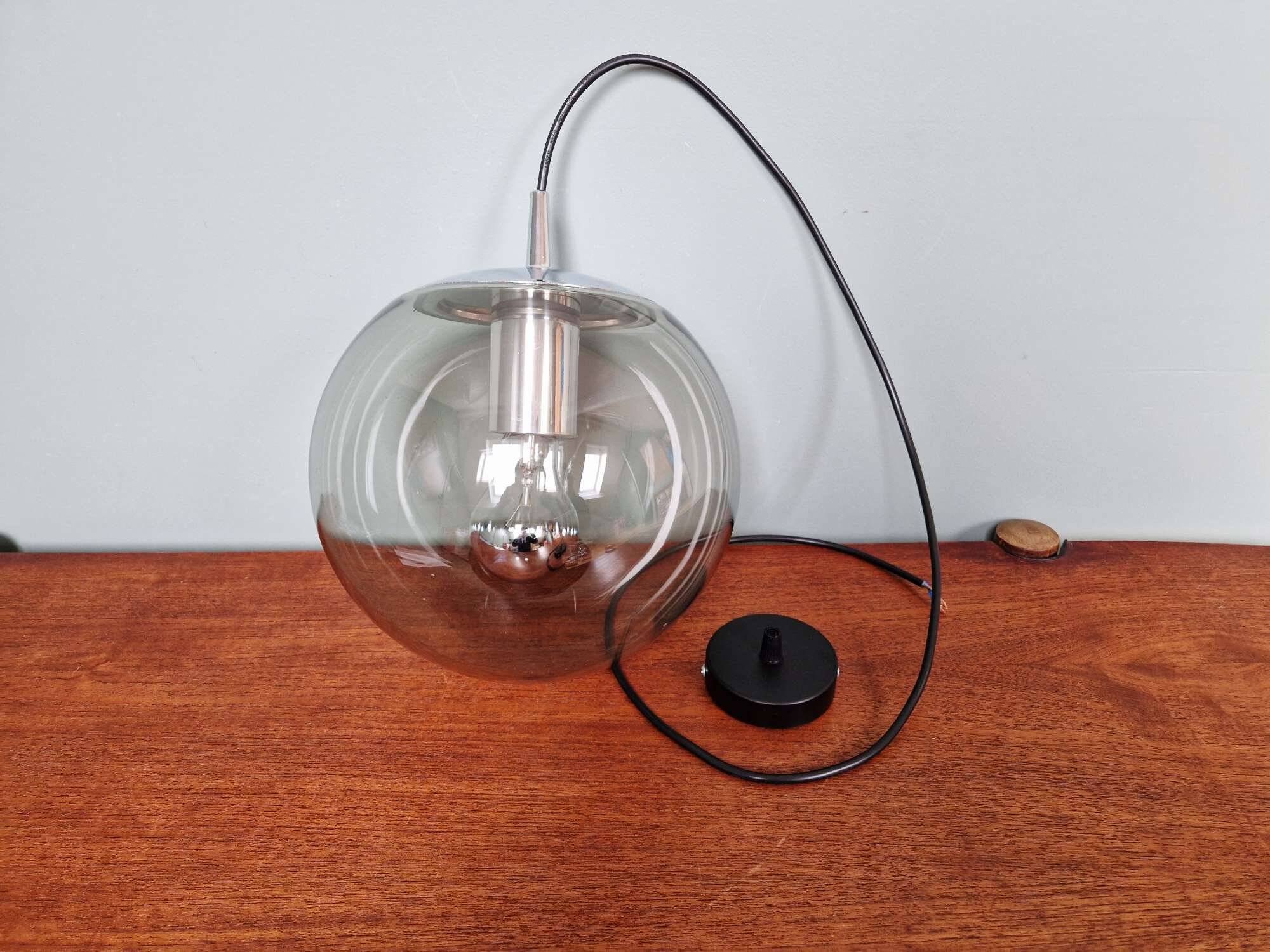 Suspension Space Age en verre fumé, Peill & Putzler, 1970