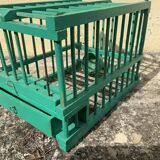 Vintage bird cage in green wood retro paint