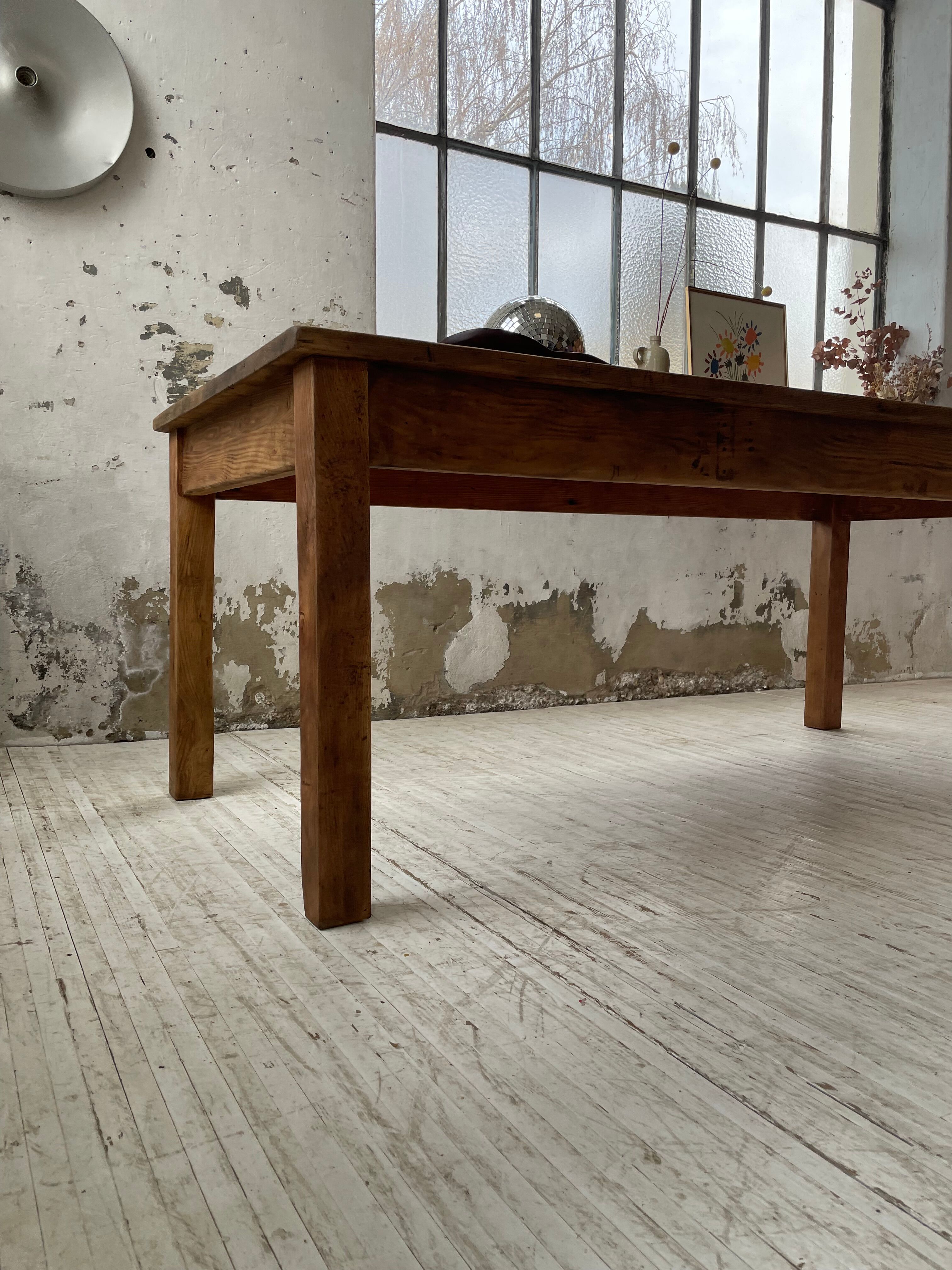 Farmhouse table in elm and pine 2m