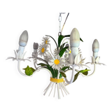 Lustre fer forgé fleurs marguerites