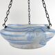 Vintage 1930s Blue & White Streaky Flycatcher / Plafonnier Glass Lamp Shade