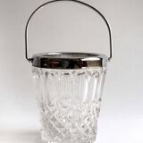 Rimmed glass ice bucket