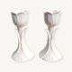 Pair of ceramic tulip candlesticks