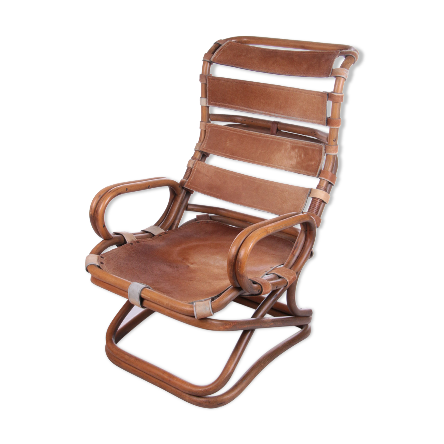 Tito Agnoli Relax chair made of Bamboo and leather, 1960