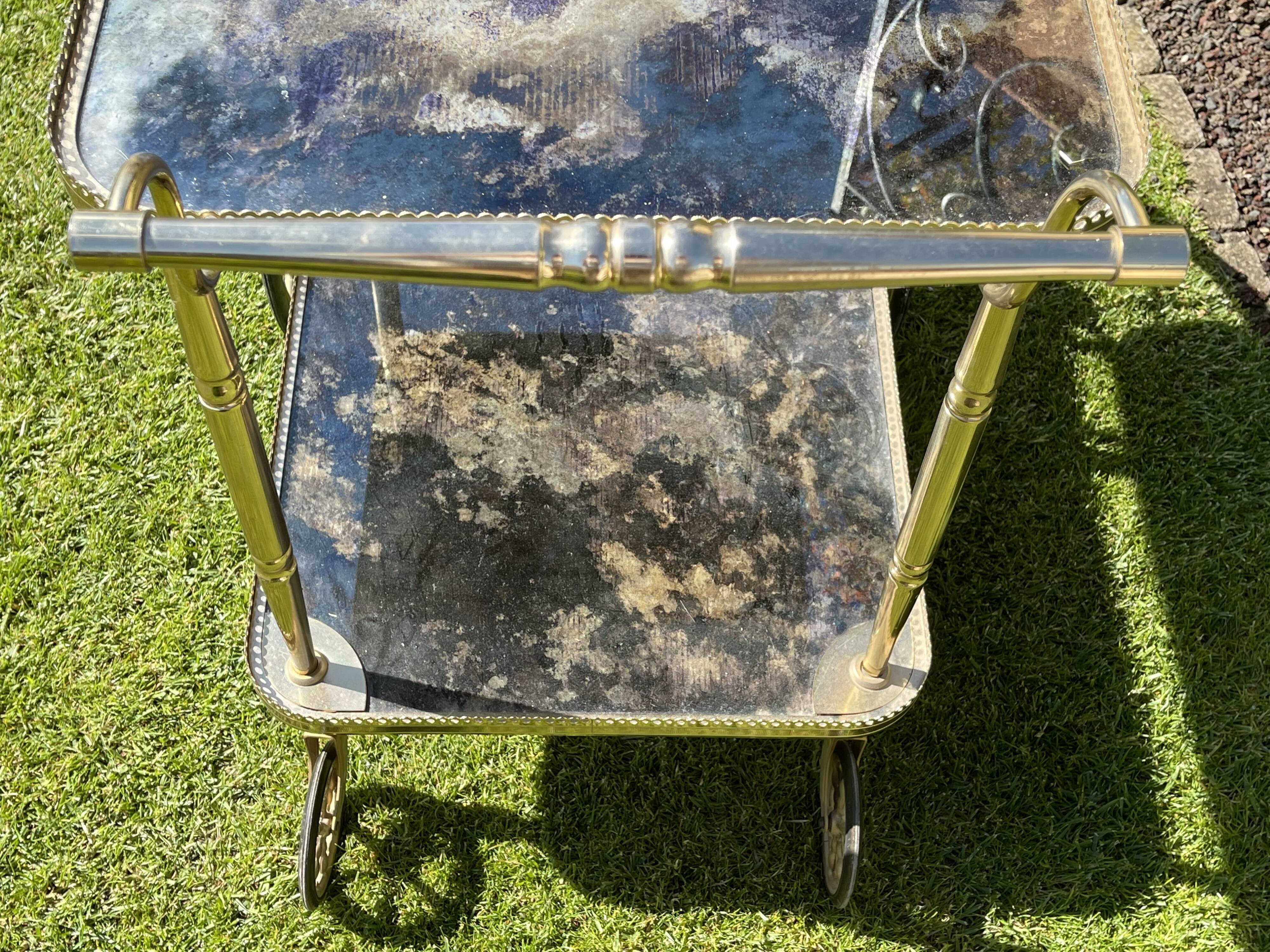 Brass rolling bar trolley around 1960