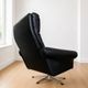 Vintage Danish mid-century black leather swivel chair 1970s