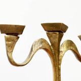 Vintage Brutalist Bronze Candle Holder