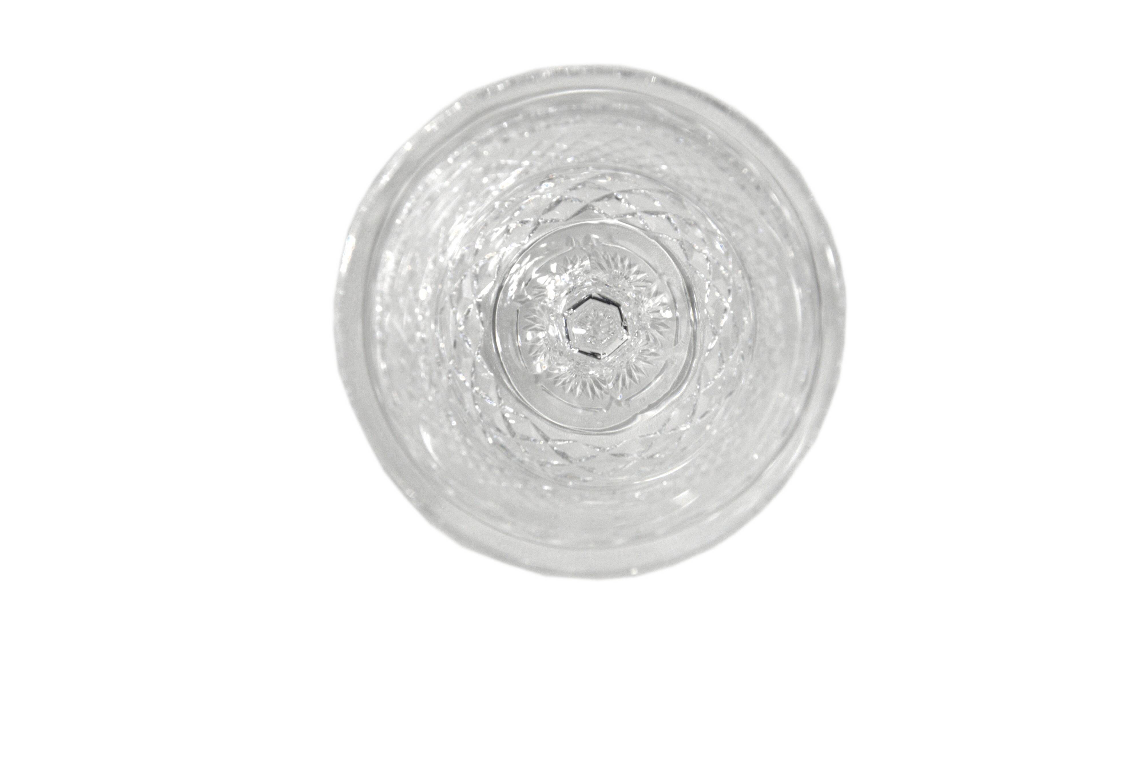 Hand-blown and hand-cut crystal wine glass, Josair, 1960